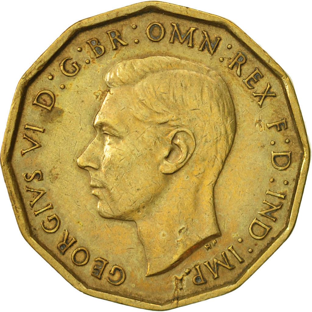 United Kingdom 3 Pence - George VI with 'IND:IMP' | Coin KM849 1937 - 1948