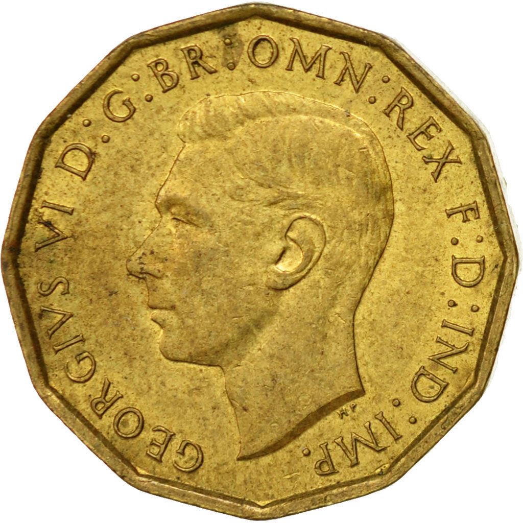 United Kingdom 3 Pence - George VI with 'IND:IMP' | Coin KM849 1937 - 1948