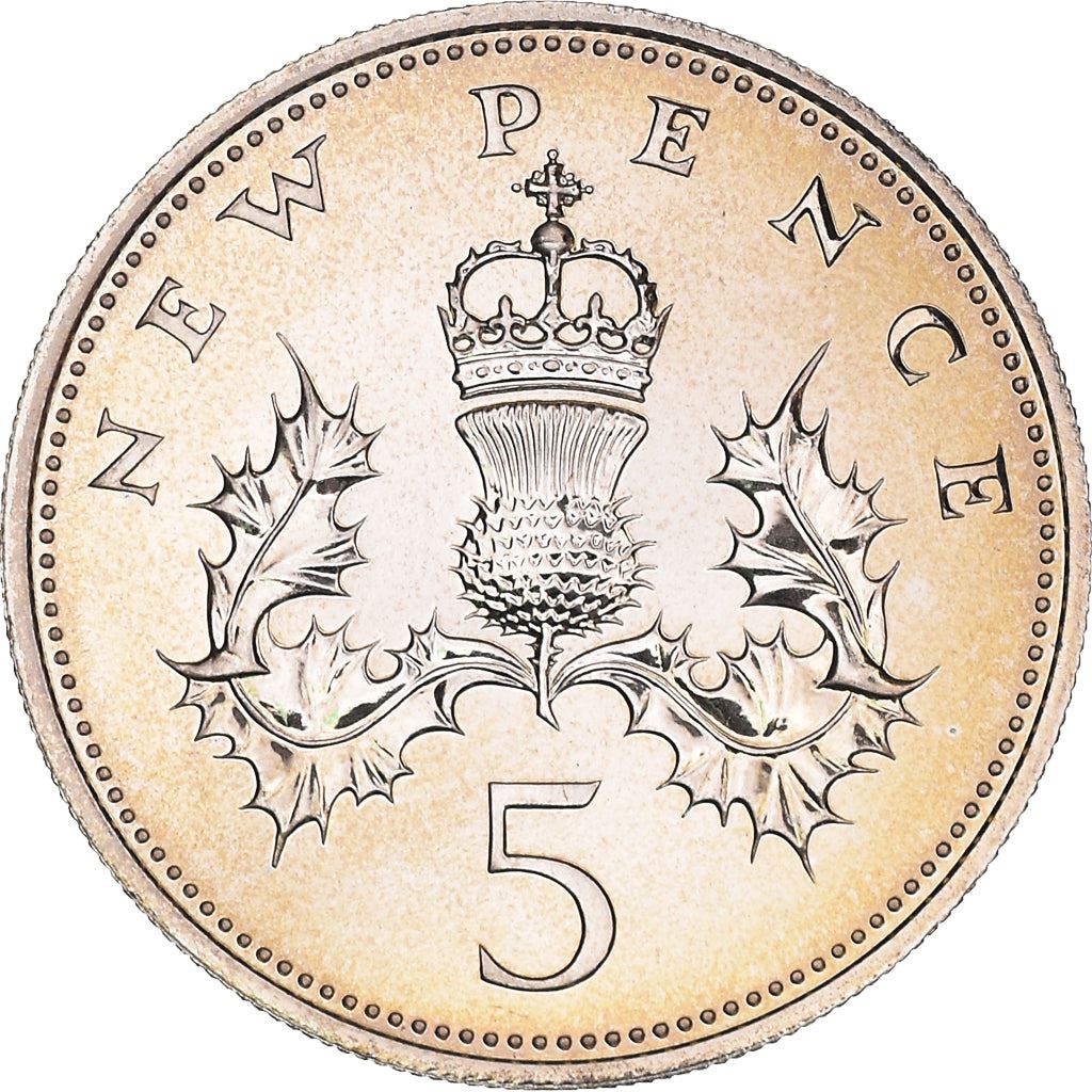 United Kingdom 5 New Pence - Elizabeth II 2nd portrait | Coin KM911 1968 - 1981