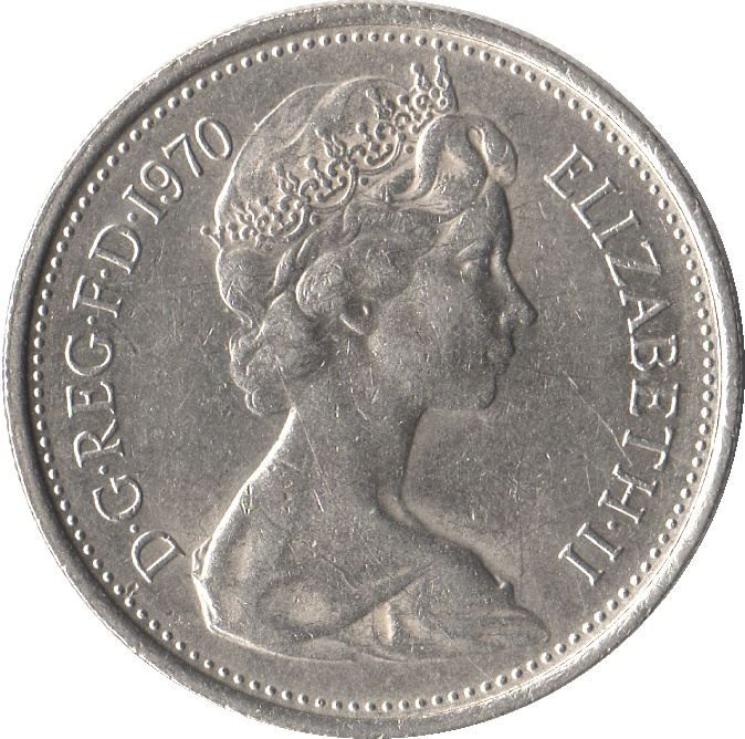 United Kingdom 5 New Pence - Elizabeth II 2nd portrait | Coin KM911 1968 - 1981