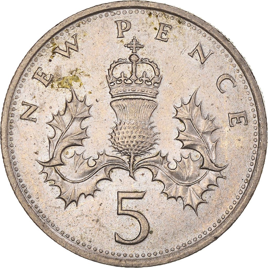 United Kingdom 5 New Pence - Elizabeth II 2nd portrait | Coin KM911 1968 - 1981