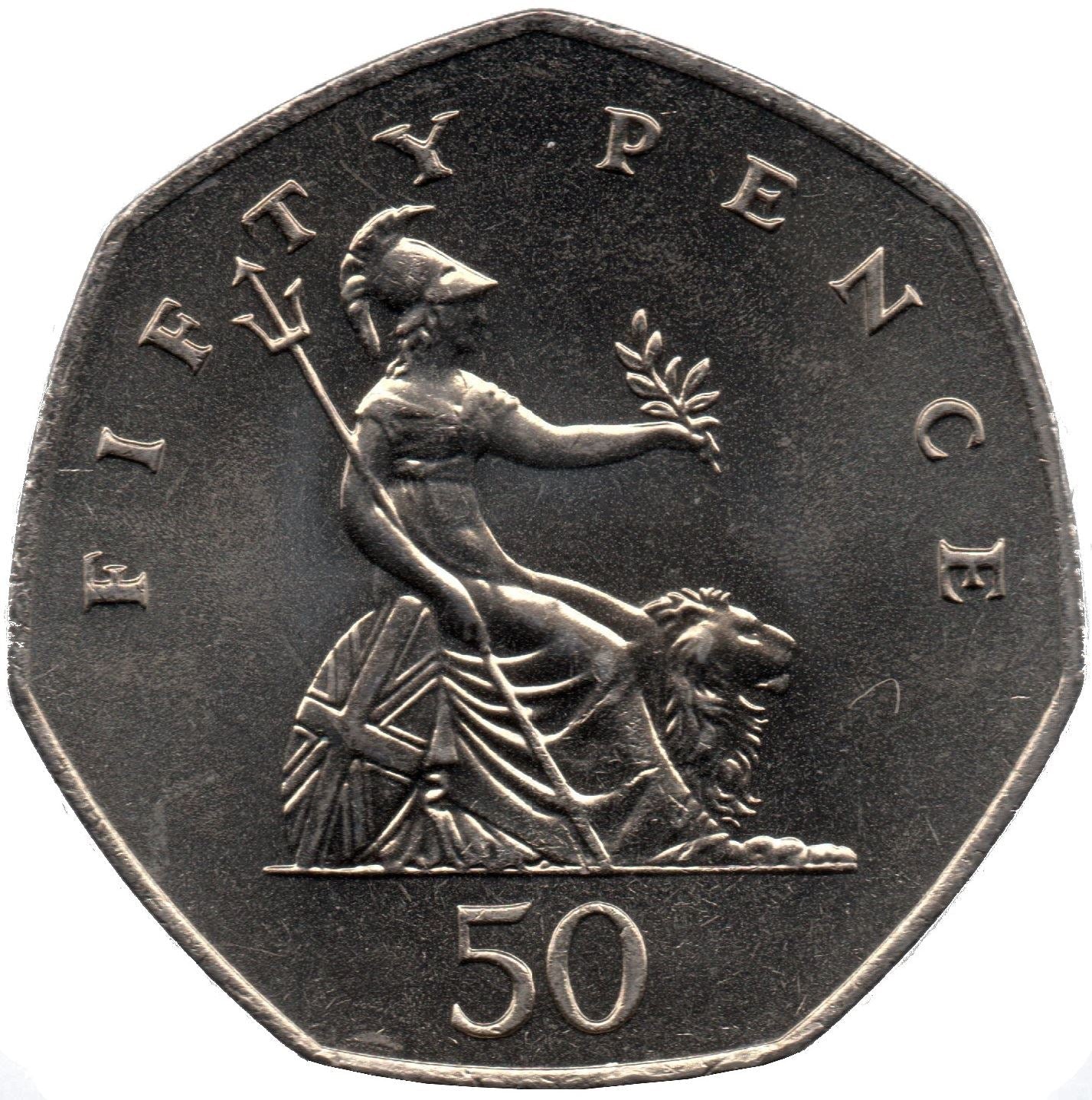 United Kingdom 50 Pence Coin | Elizabeth II 2nd portrait | 1982 - 1984