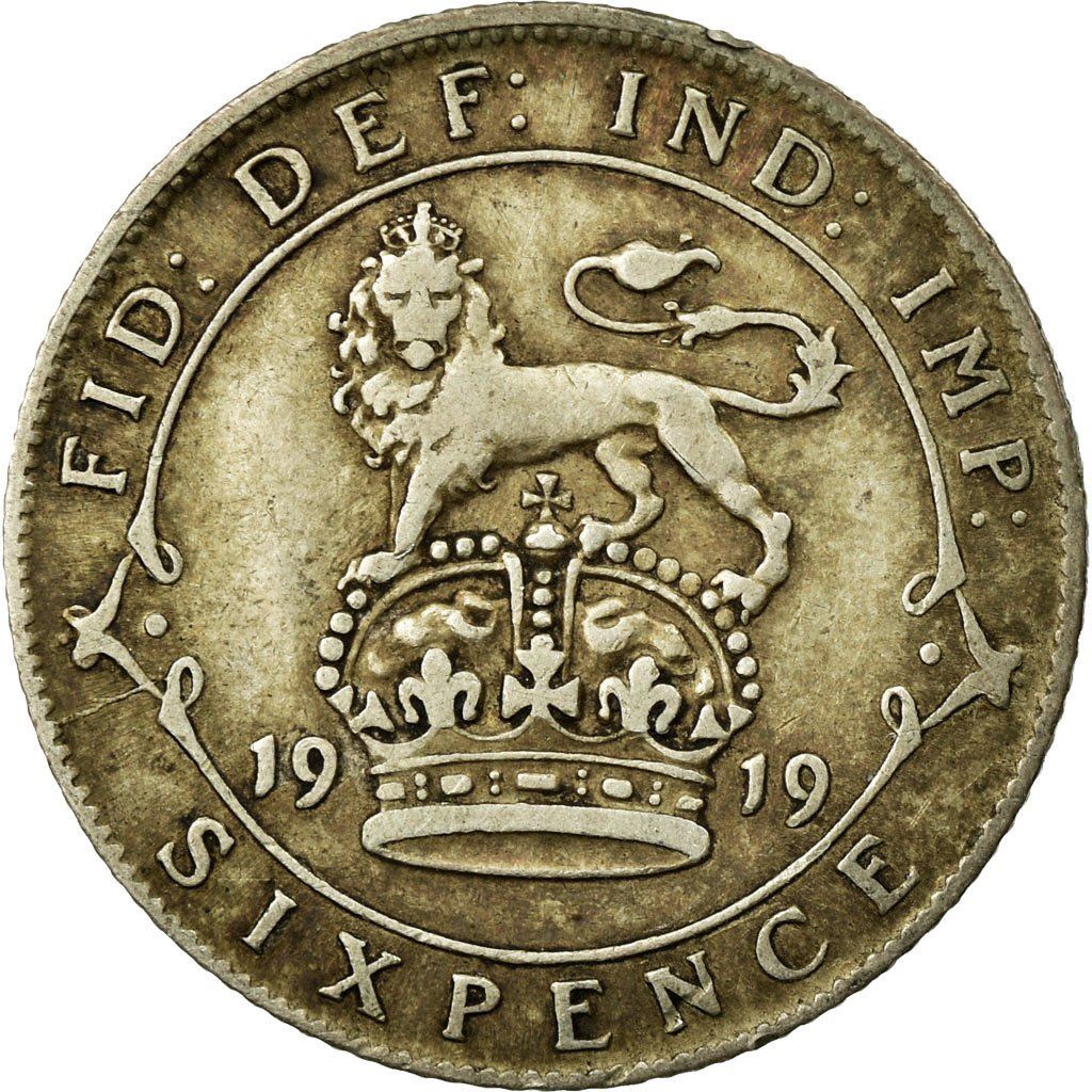 United Kingdom | 6 Pence Coin | KM815a| 1911 - 1920 | Silver 0.925