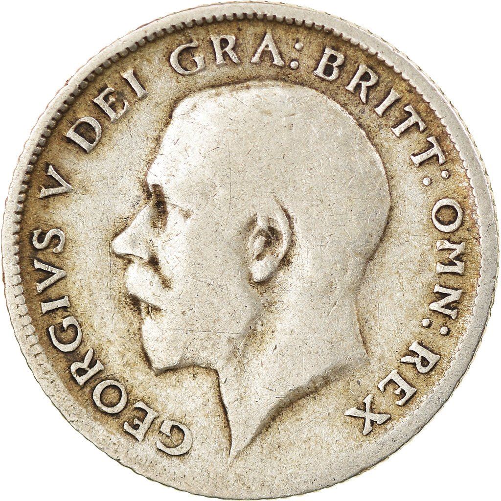 United Kingdom | 6 Pence Coin | KM815a| 1911 - 1920 | Silver 0.925