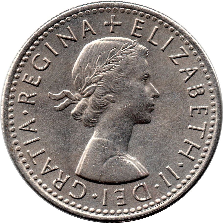 United Kingdom 6 Pence - Elizabeth II 1st portrait | no 'BRITT:OMN' | Coin KM903 1954 - 1970