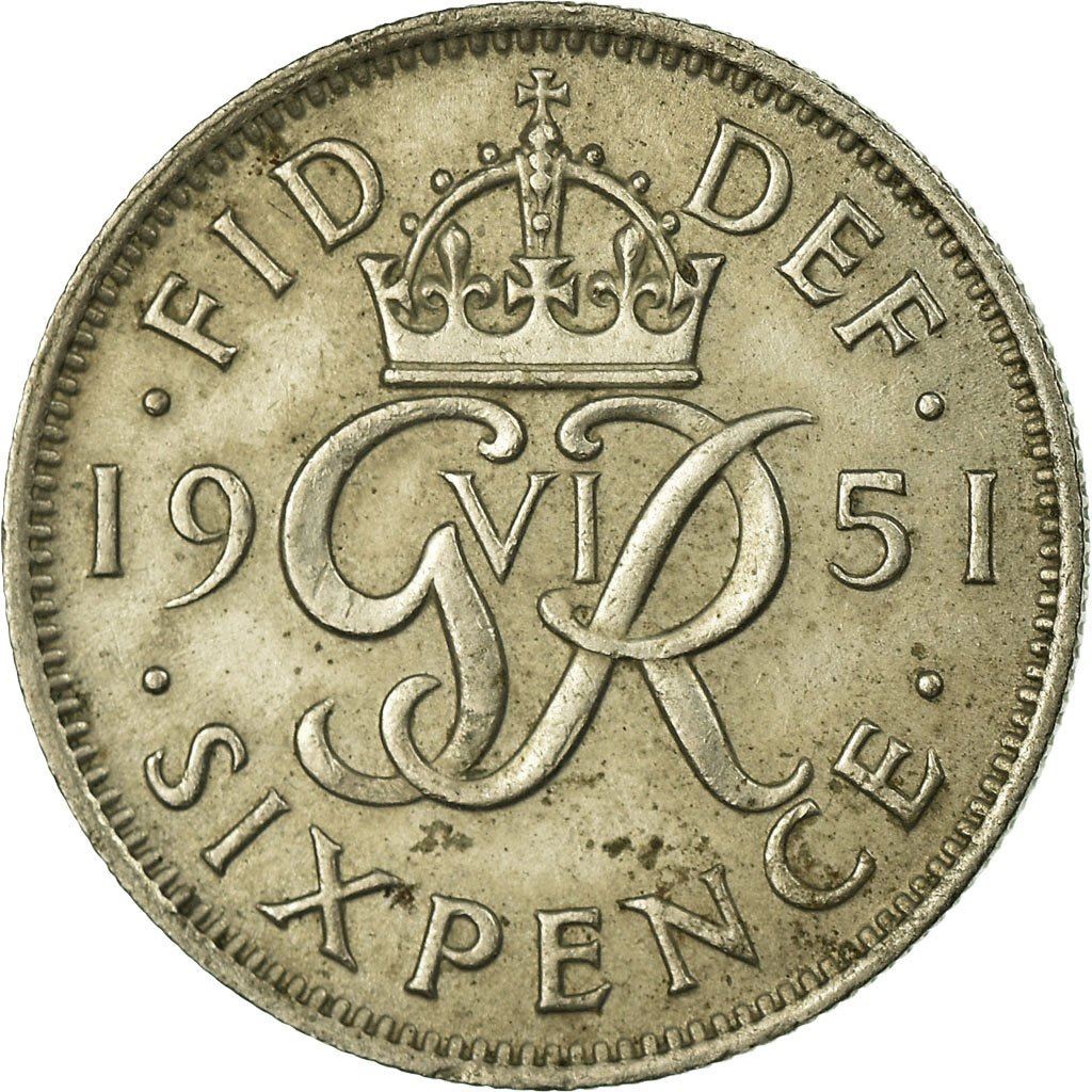 United Kingdom 6 Pence - George VI 3rd coinage | Coin KM875 1949 - 1952