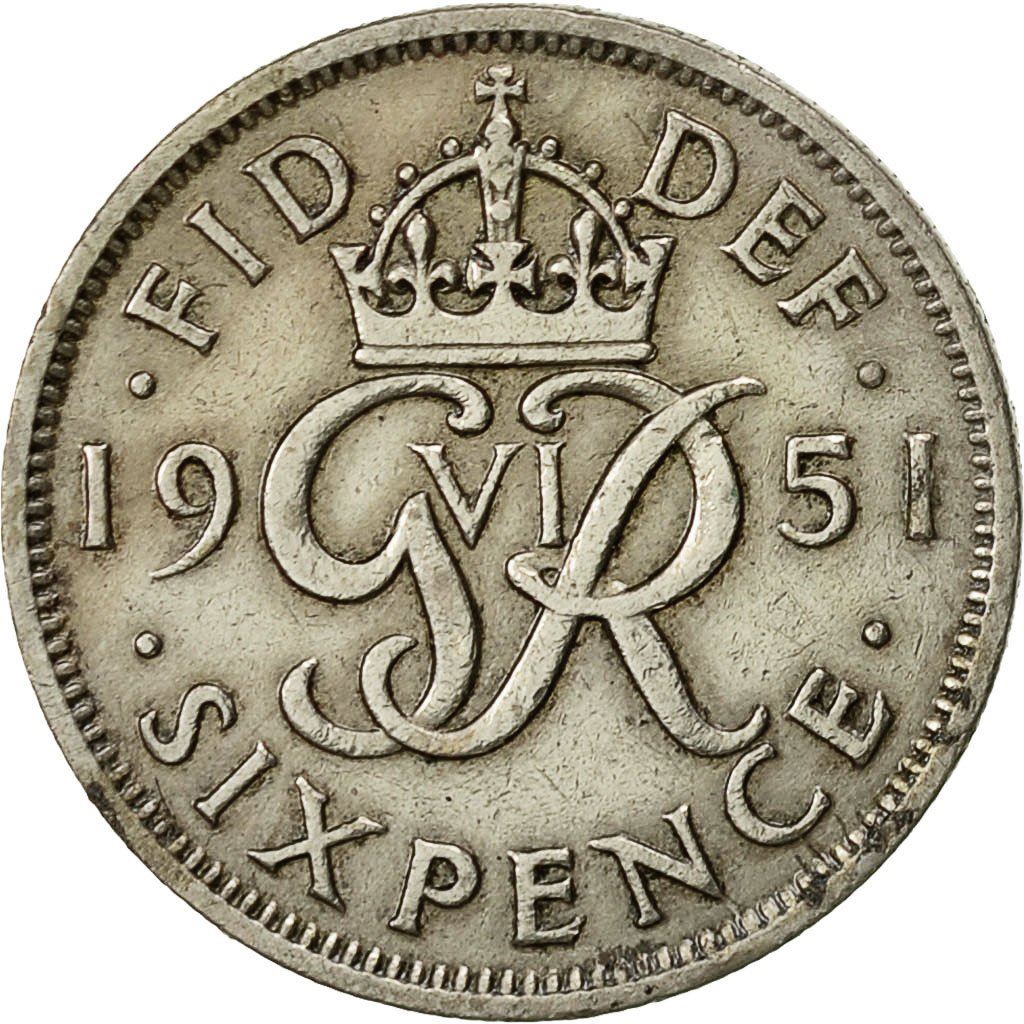 United Kingdom 6 Pence - George VI 3rd coinage | Coin KM875 1949 - 1952