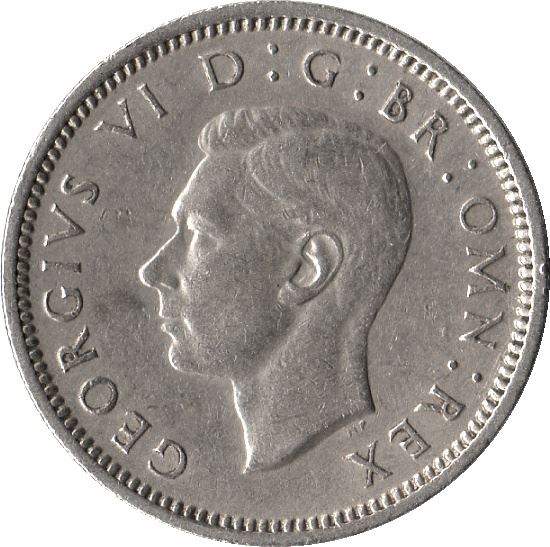 United Kingdom 6 Pence - George VI 3rd coinage | Coin KM875 1949 - 1952