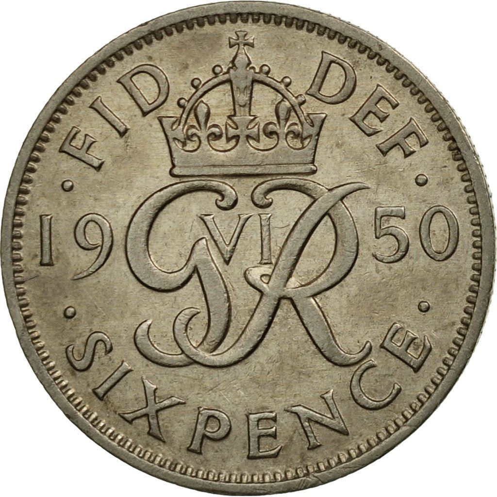 United Kingdom 6 Pence - George VI 3rd coinage | Coin KM875 1949 - 1952