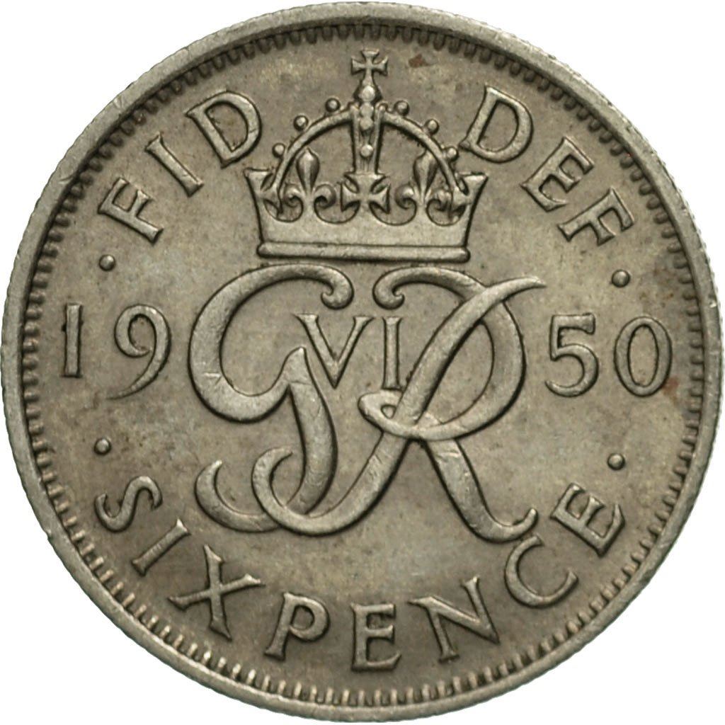 United Kingdom 6 Pence - George VI 3rd coinage | Coin KM875 1949 - 1952