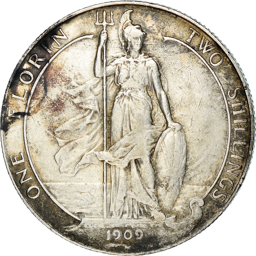 United Kingdom | British 1 Florin Coin | King Edward VII | Silver | Lady Britannia | KM801 | 1902 - 1910