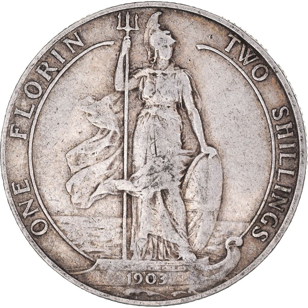 United Kingdom | British 1 Florin Coin | King Edward VII | Silver | Lady Britannia | KM801 | 1902 - 1910