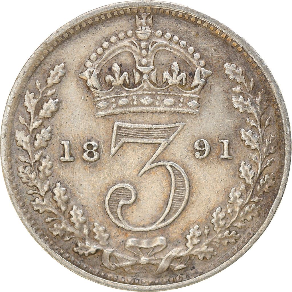 United Kingdom | British 3 Pence Coin | Queen Victoria | Silver | KM758 | 1887 - 1893