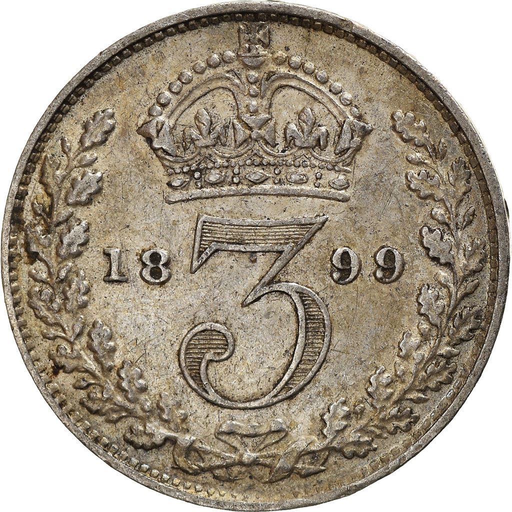 United Kingdom | British 3 Pence Coin | Silver | Queen Victoria | KM777 | 1893 - 1901