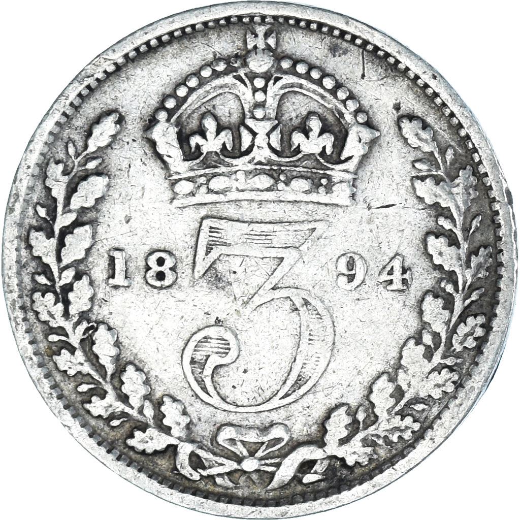 United Kingdom | British 3 Pence Coin | Silver | Queen Victoria | KM777 | 1893 - 1901