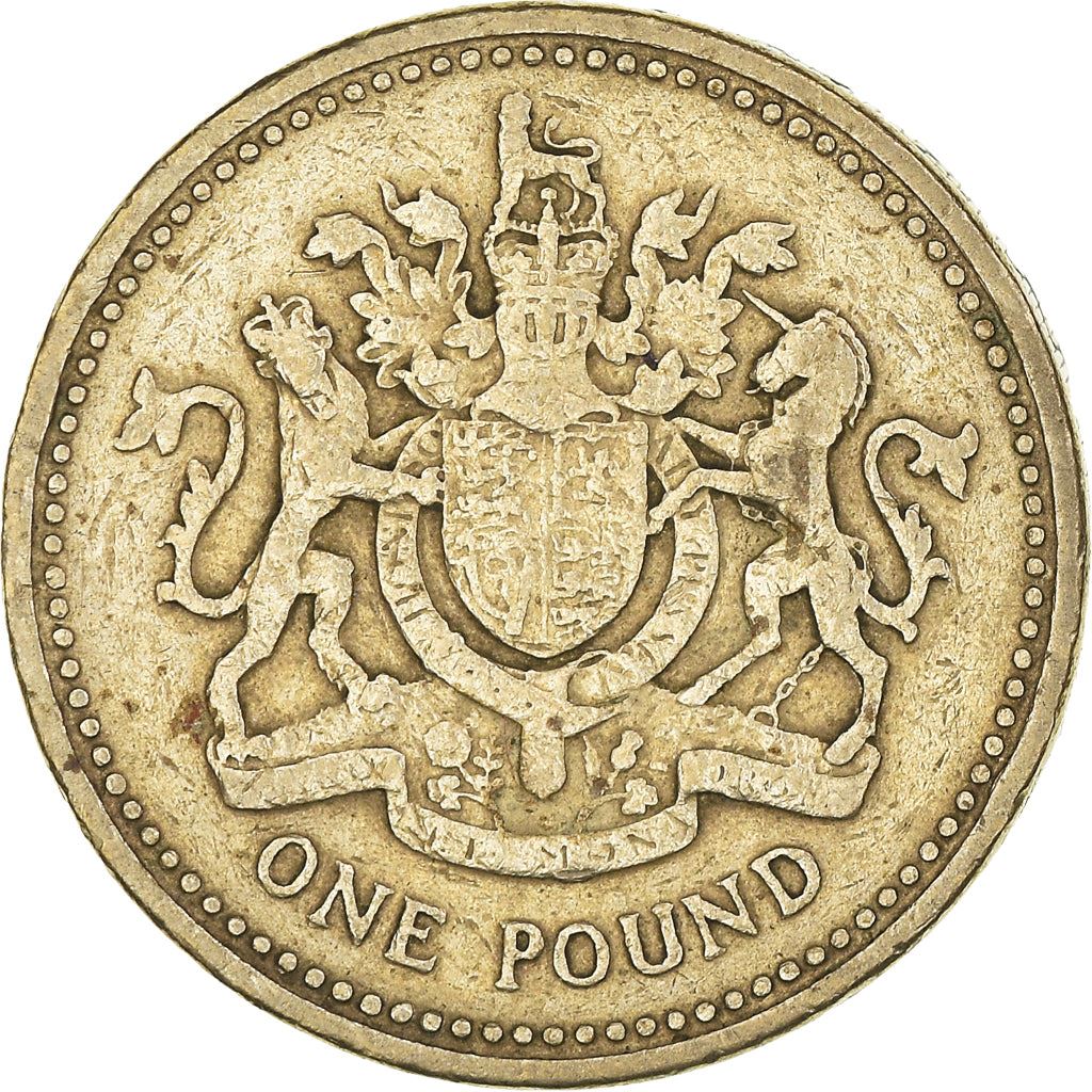 United Kingdom Coin 1 Pound | Elizabeth II 2nd portrait | Royal Arms | 1983