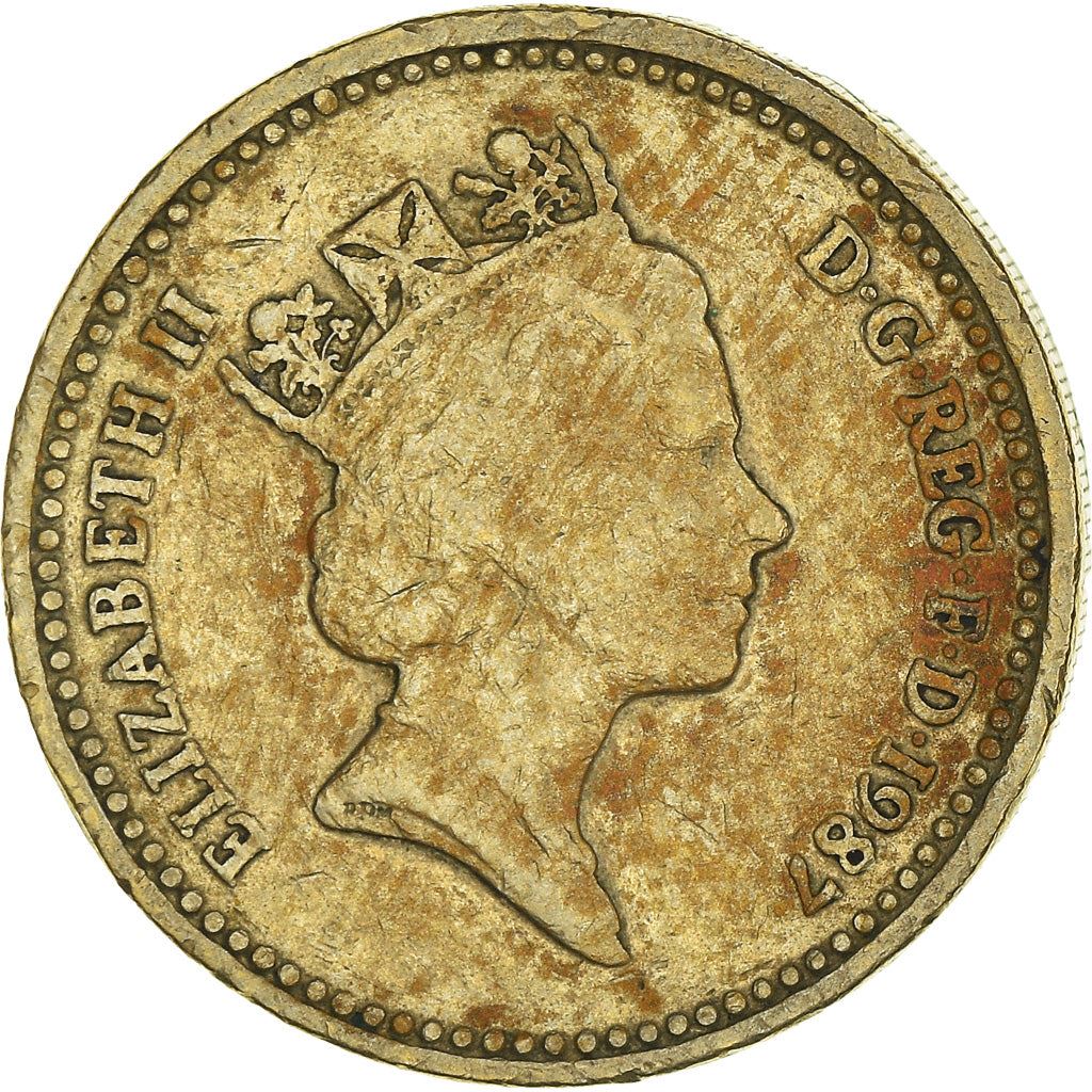 United Kingdom Coin 1 Pound | Elizabeth II 3rd portrait | English Oak | 1987 - 1992