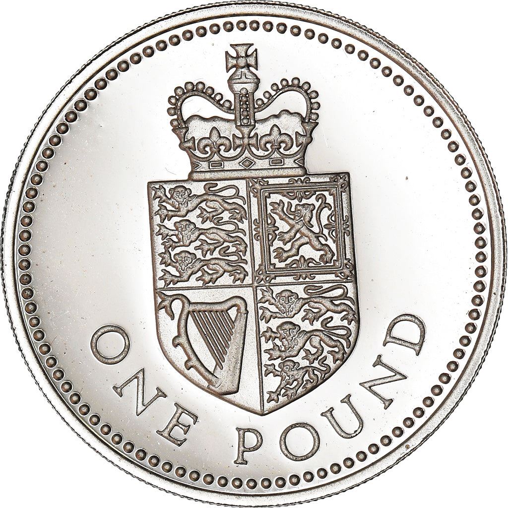 United Kingdom Coin 1 Pound | Elizabeth II 3rd portrait | Northern Irish Flax | 1986 - 1991