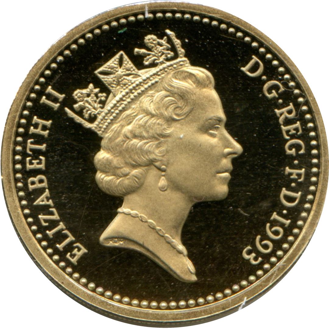 United Kingdom Coin 1 Pound | Elizabeth II 3rd portrait | Royal Arms | 1993