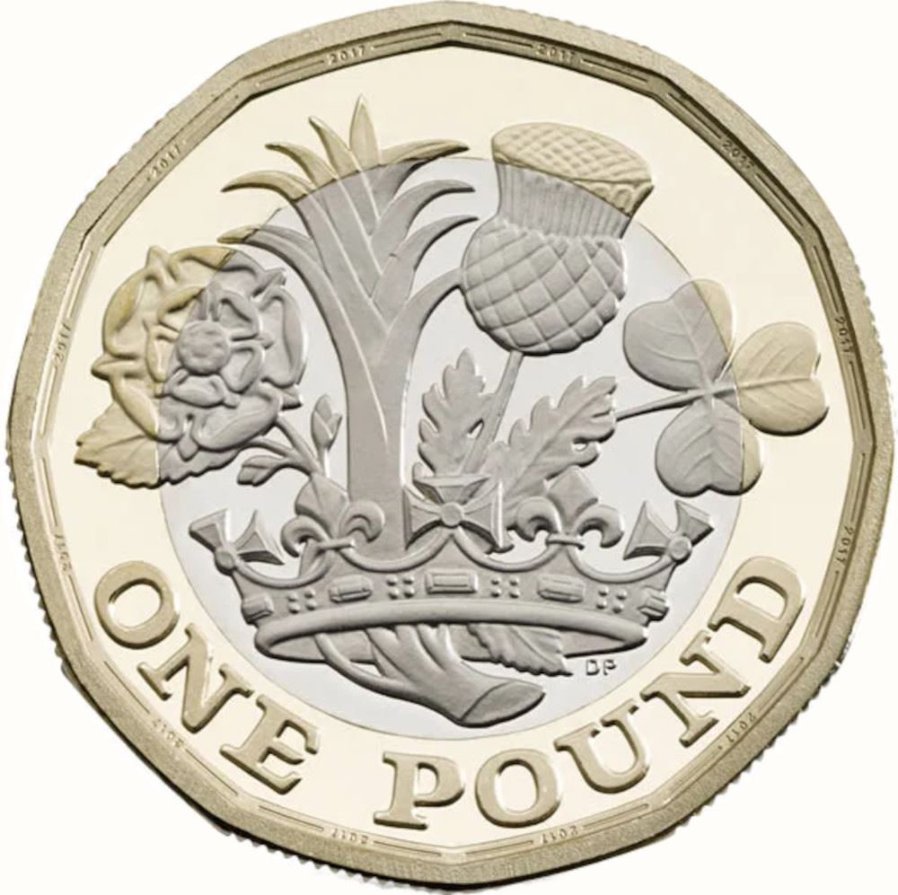 United Kingdom Coin 1 Pound | Elizabeth II 5th portrait | Nations of the Crown | 2016 - 2021