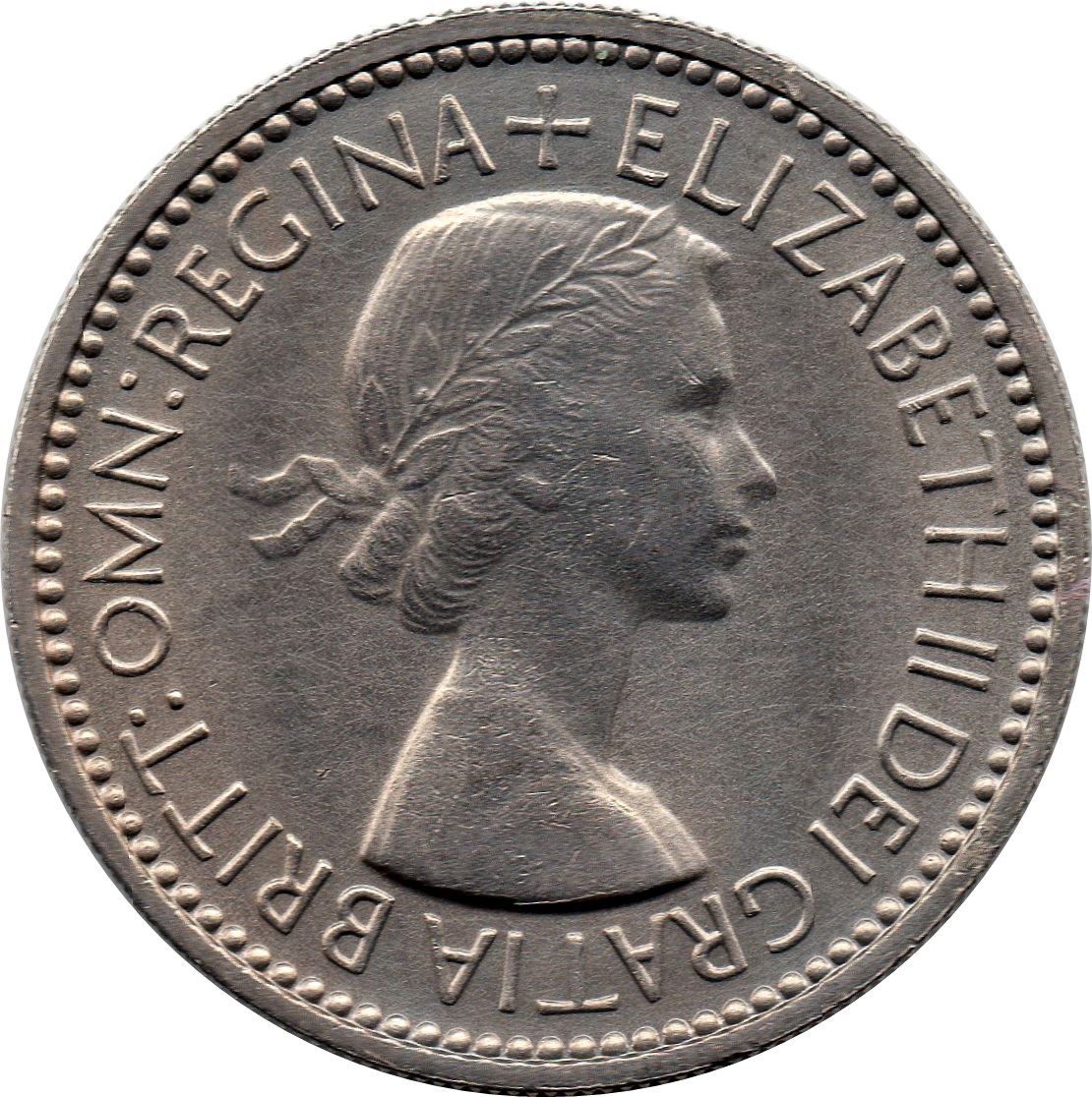 United Kingdom Coin 1 Shilling | Elizabeth II English shield | with 'BRITT:OMN' | 1953