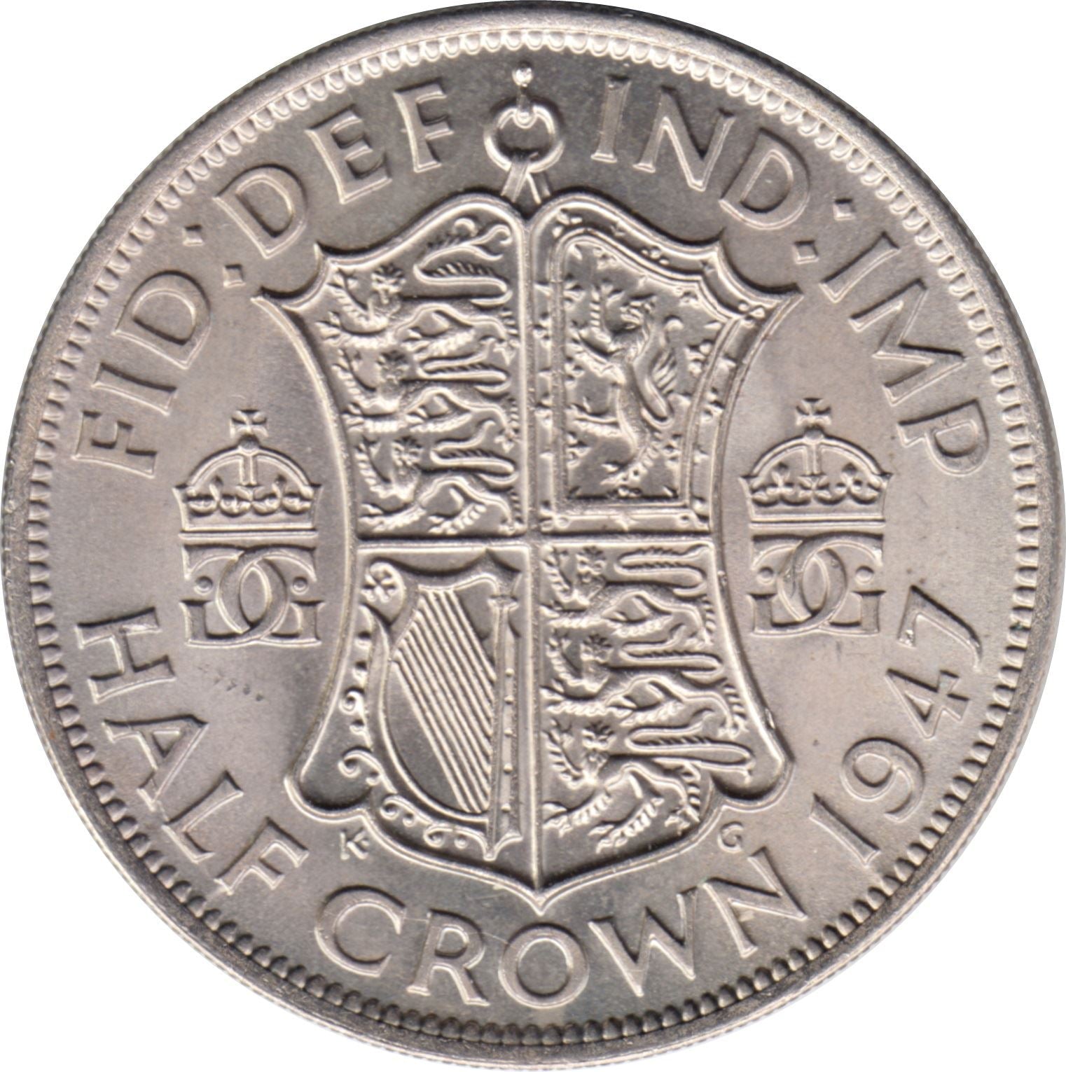 United Kingdom Coin ½ Crown | George VI 2nd type | with 'IND:IMP' | 1947 - 1948