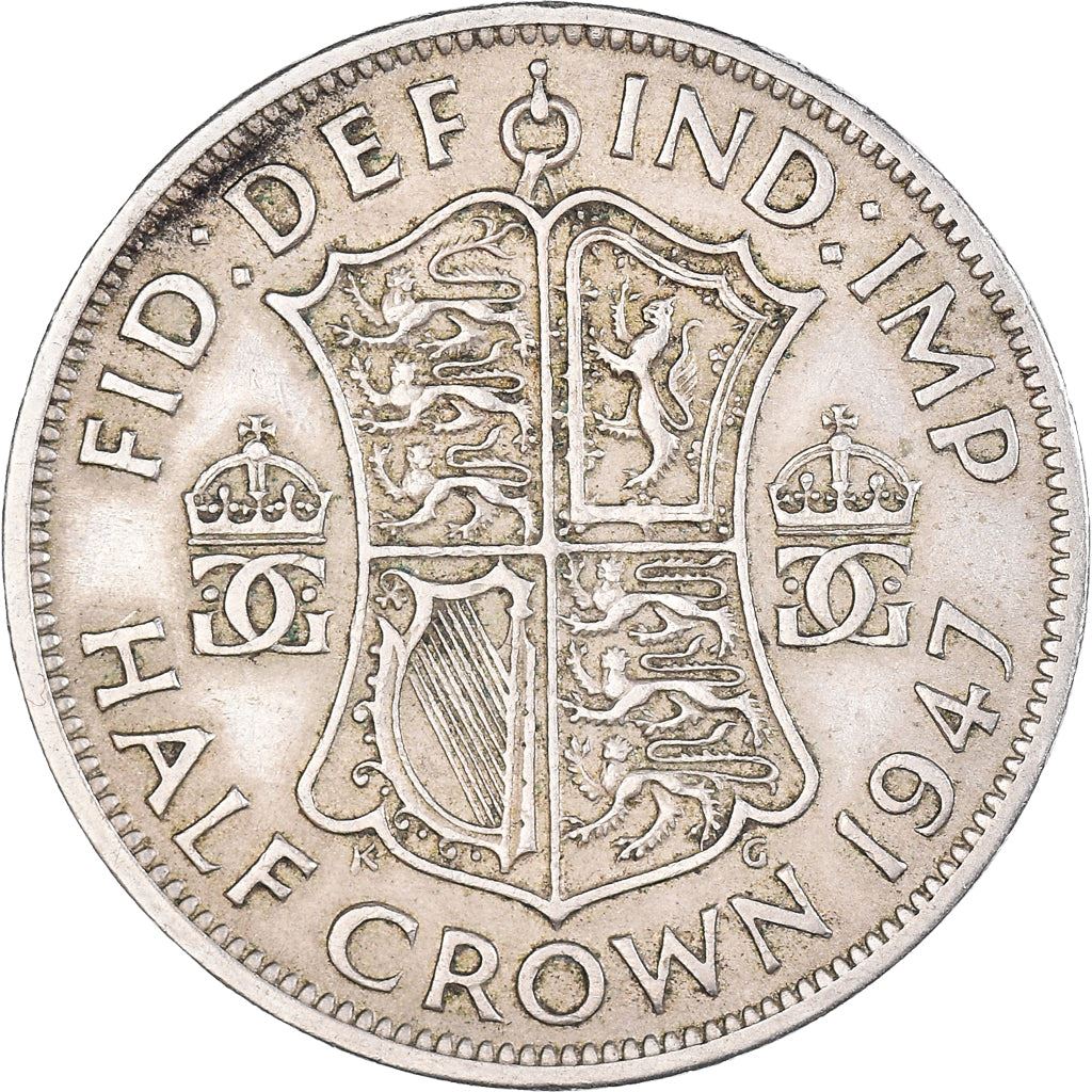 United Kingdom Coin ½ Crown | George VI 2nd type | with 'IND:IMP' | 1947 - 1948