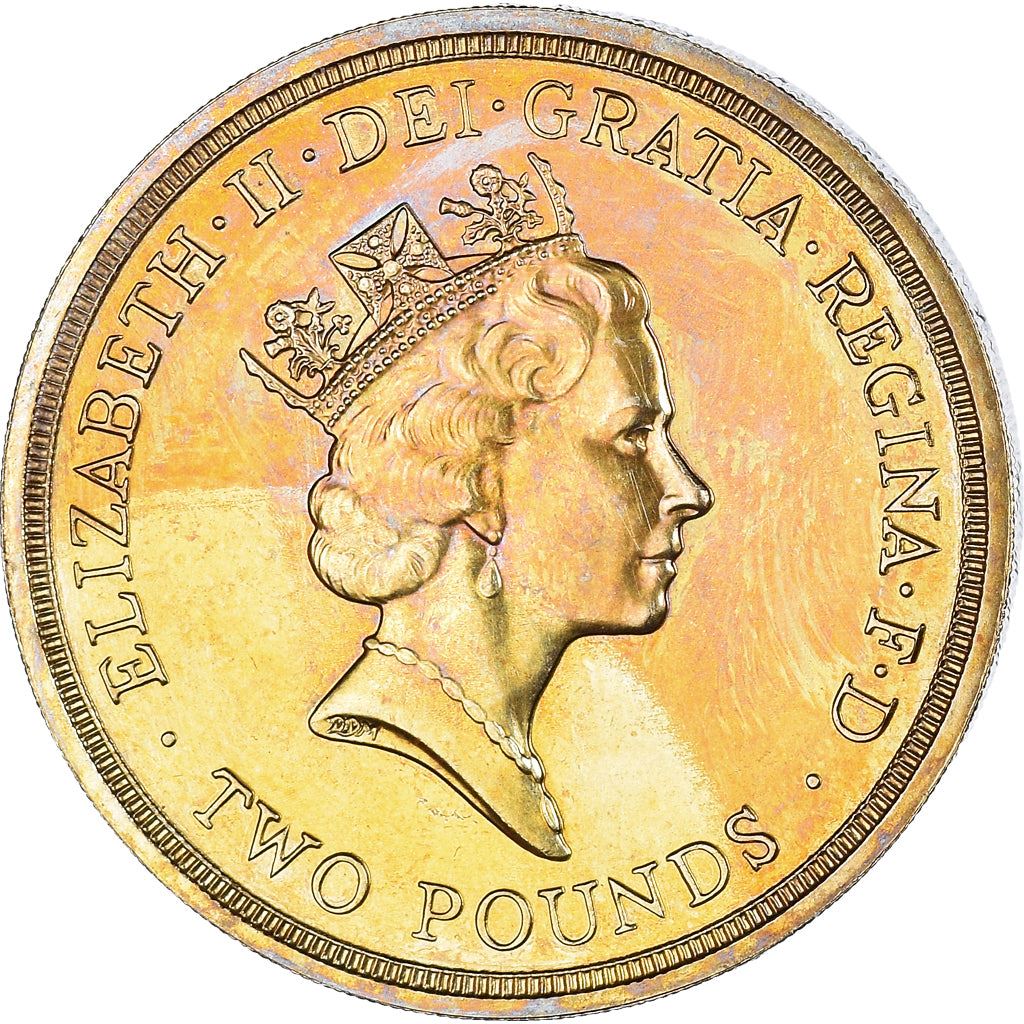 United Kingdom Coin 2 Pounds | Elizabeth II 3rd portrait | Commonwealth Games | 1986