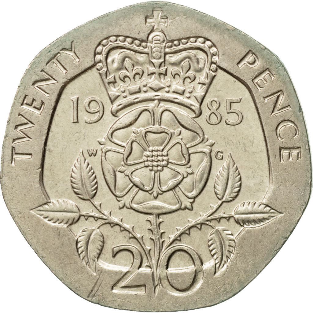 United Kingdom Coin 20 Pence | Elizabeth II 3rd portrait | 1985 - 1997