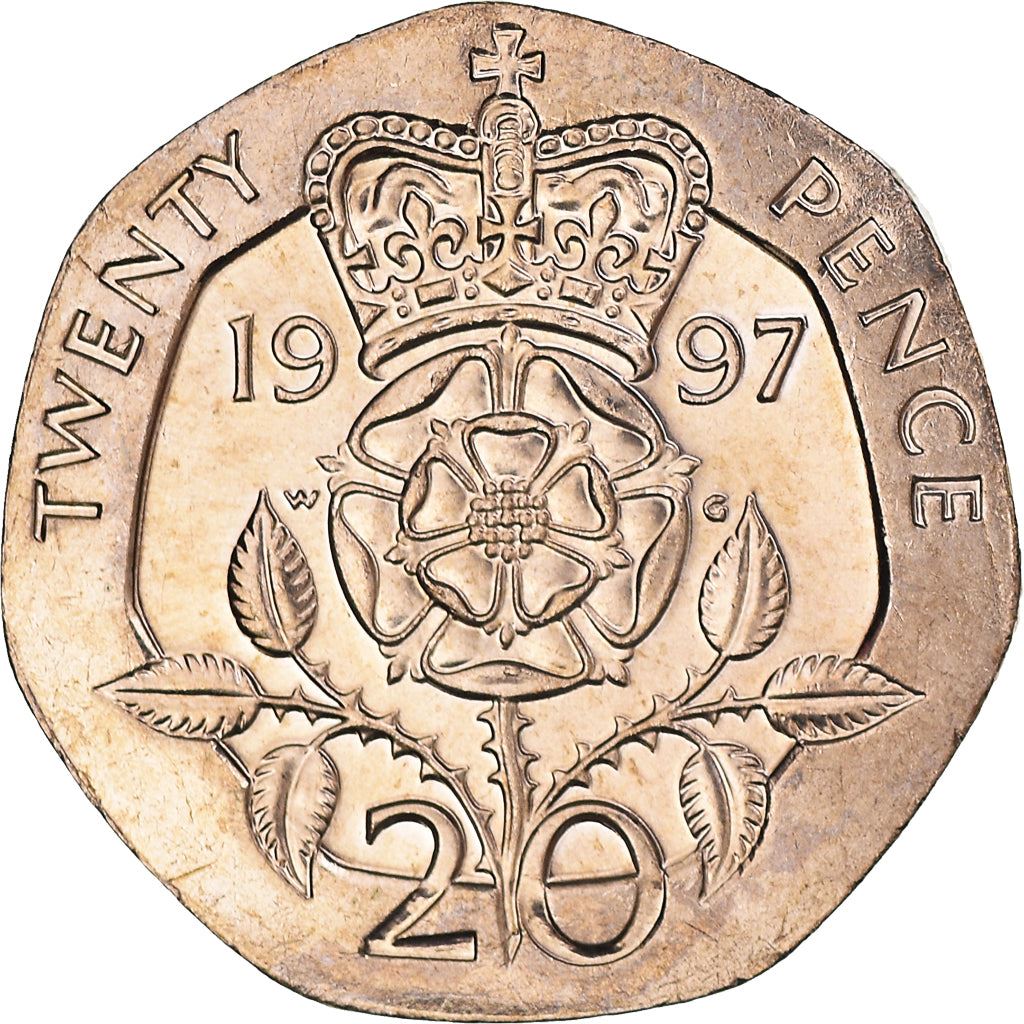 United Kingdom Coin 20 Pence | Elizabeth II 3rd portrait | 1985 - 1997