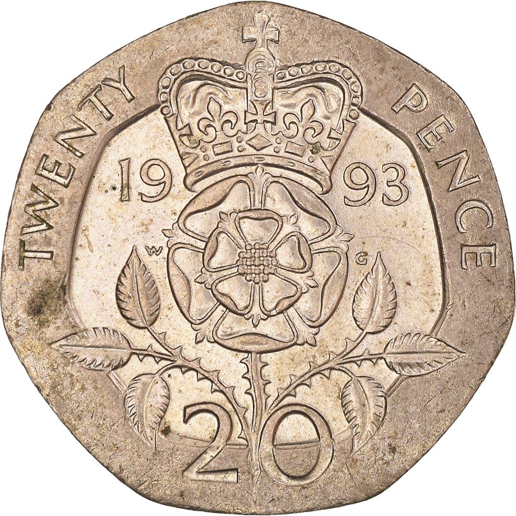 United Kingdom Coin 20 Pence | Elizabeth II 3rd portrait | 1985 - 1997