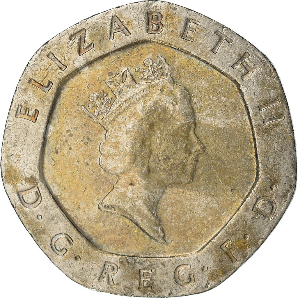 United Kingdom Coin 20 Pence | Elizabeth II 3rd portrait | 1985 - 1997