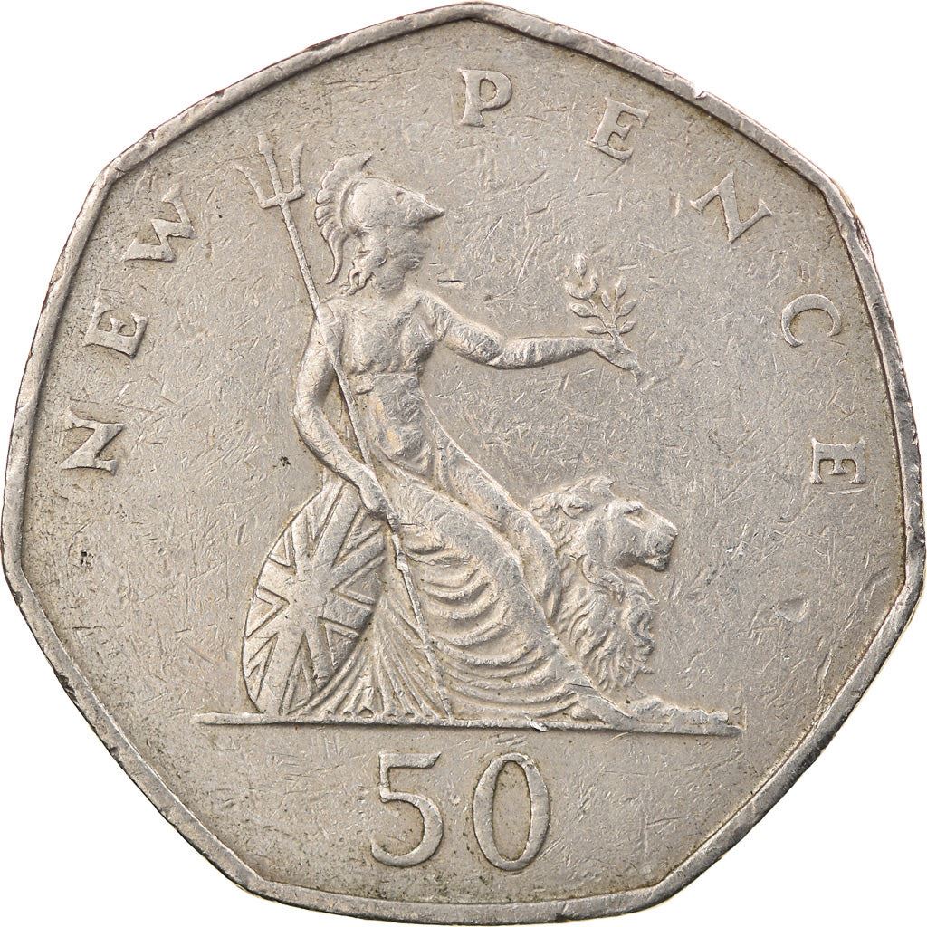 United Kingdom Coin 50 New Pence | Elizabeth II 2nd portrait | 1969 - 1981