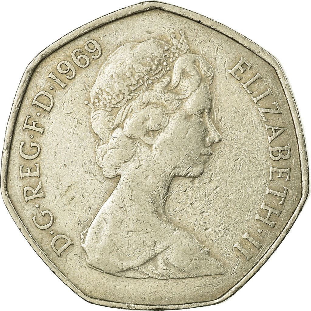 United Kingdom Coin 50 New Pence | Elizabeth II 2nd portrait | 1969 - 1981