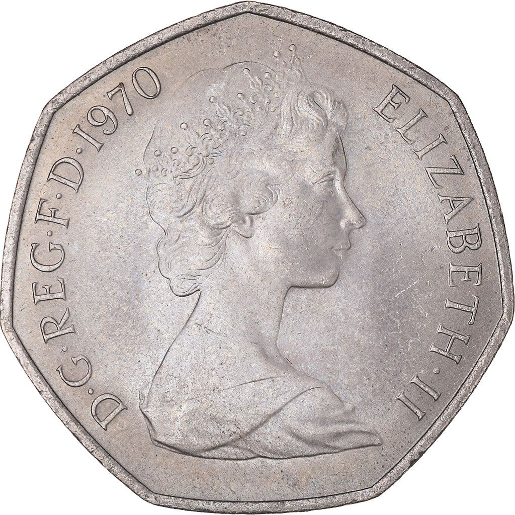 United Kingdom Coin 50 New Pence | Elizabeth II 2nd portrait | 1969 - 1981