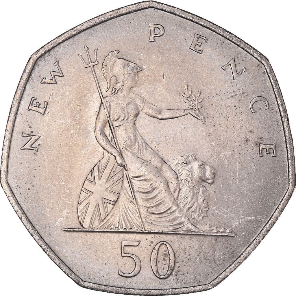 United Kingdom Coin 50 New Pence | Elizabeth II 2nd portrait | 1969 - 1981