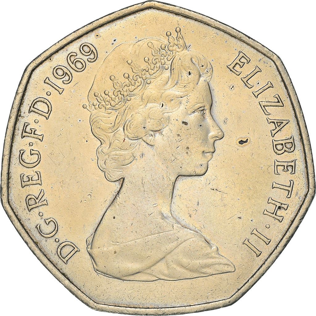 United Kingdom Coin 50 New Pence | Elizabeth II 2nd portrait | 1969 - 1981