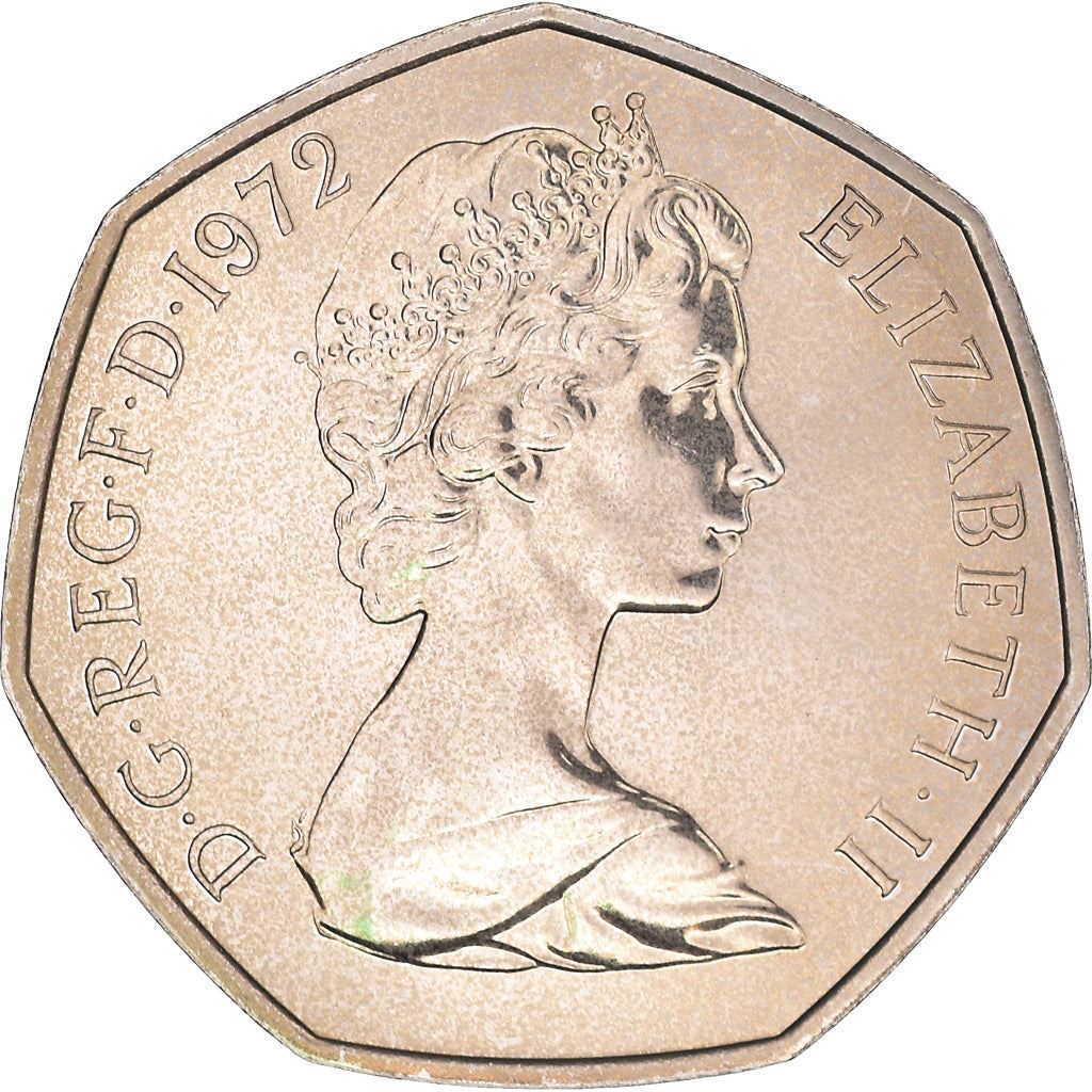 United Kingdom Coin 50 New Pence | Elizabeth II 2nd portrait | 1969 - 1981