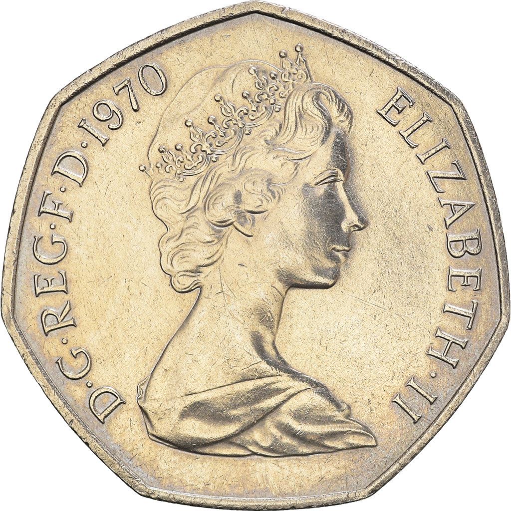 United Kingdom Coin 50 New Pence | Elizabeth II 2nd portrait | 1969 - 1981