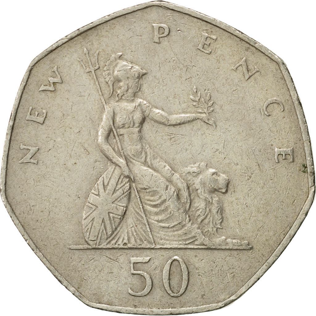 United Kingdom Coin 50 New Pence | Elizabeth II 2nd portrait | 1969 - 1981