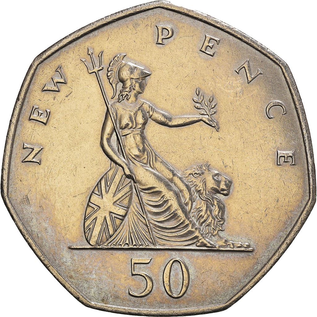 United Kingdom Coin 50 New Pence | Elizabeth II 2nd portrait | 1969 - 1981