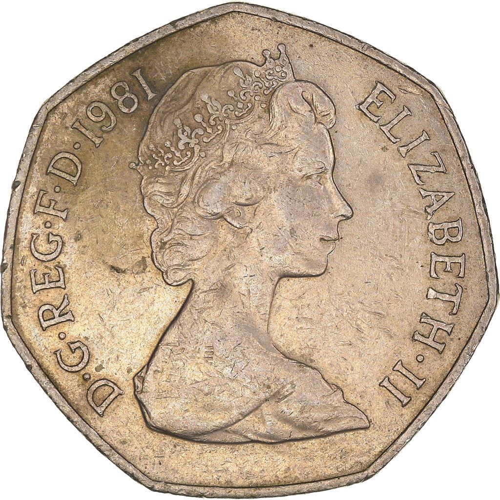 United Kingdom Coin 50 New Pence | Elizabeth II 2nd portrait | 1969 - 1981