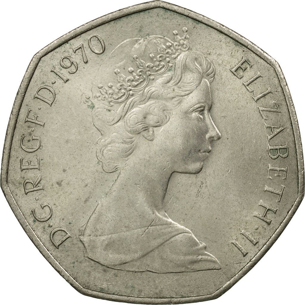 United Kingdom Coin 50 New Pence | Elizabeth II 2nd portrait | 1969 - 1981