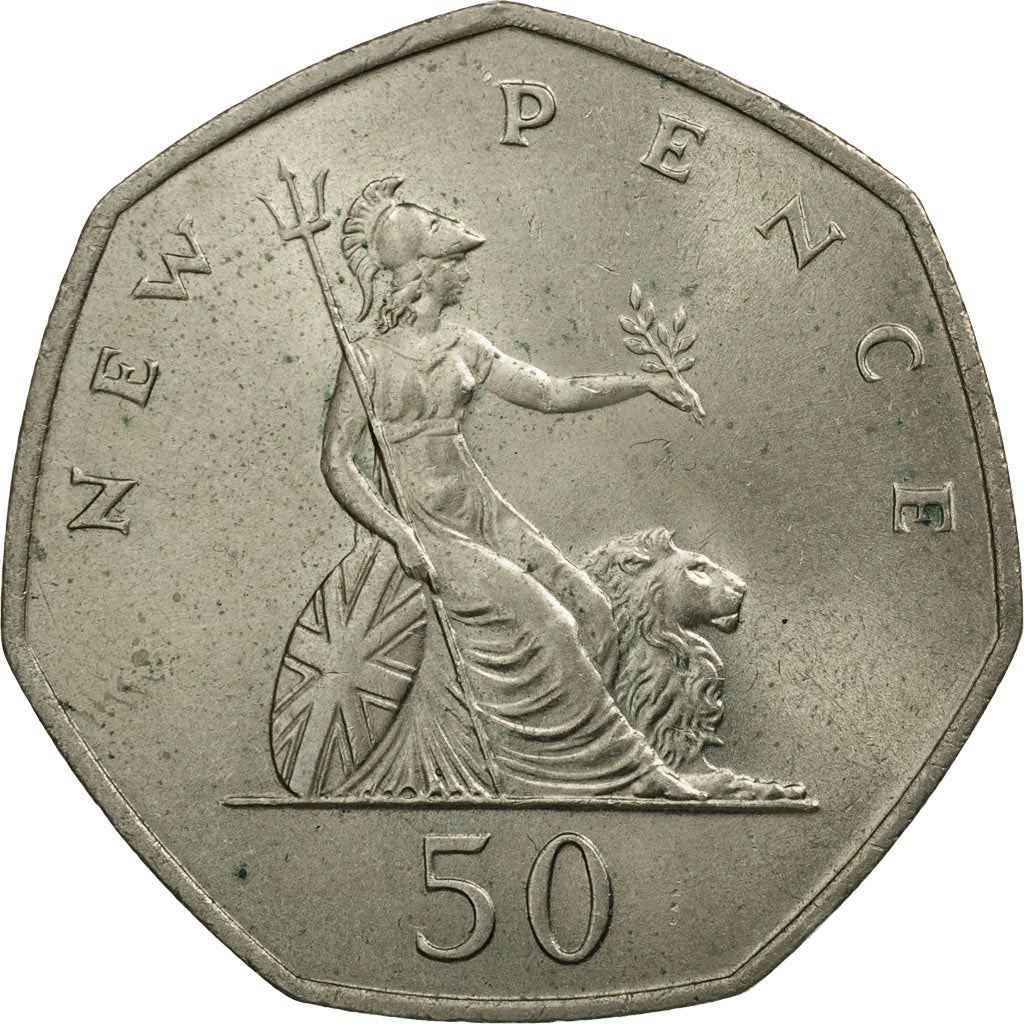 United Kingdom Coin 50 New Pence | Elizabeth II 2nd portrait | 1969 - 1981