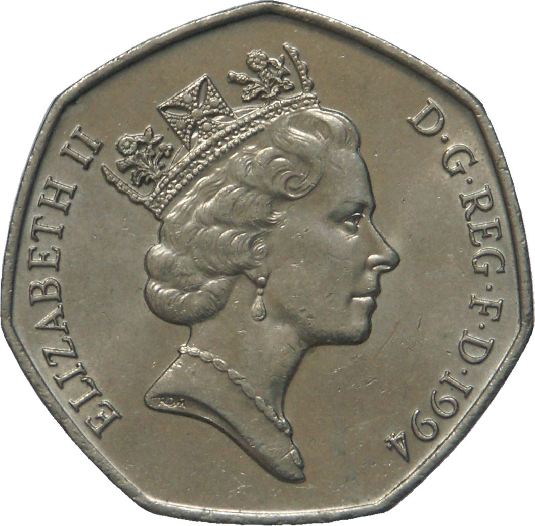 United Kingdom Coin 50 Pence | Elizabeth II 3rd portrait | D|Day Anniversary | 1994