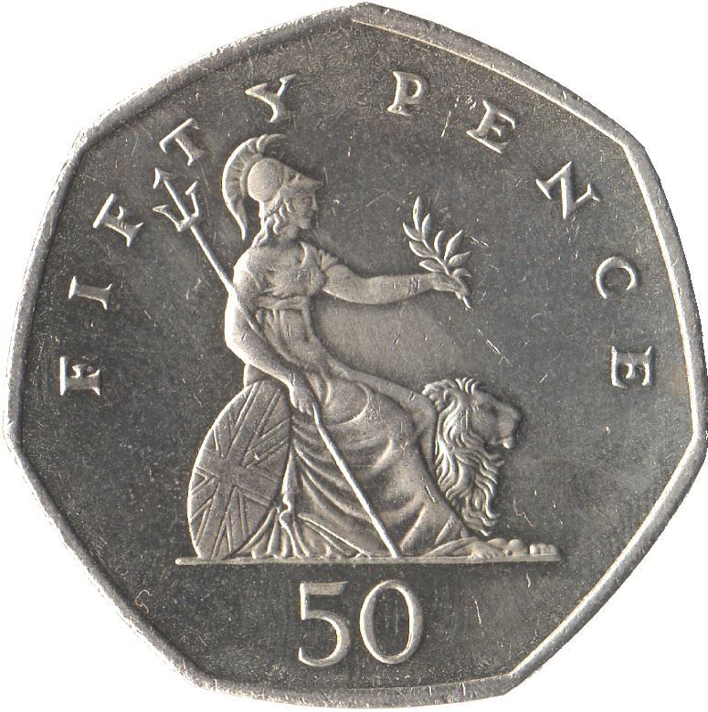 United Kingdom Coin 50 Pence | Elizabeth II 4th portrait | Britannia | 1998 - 2009