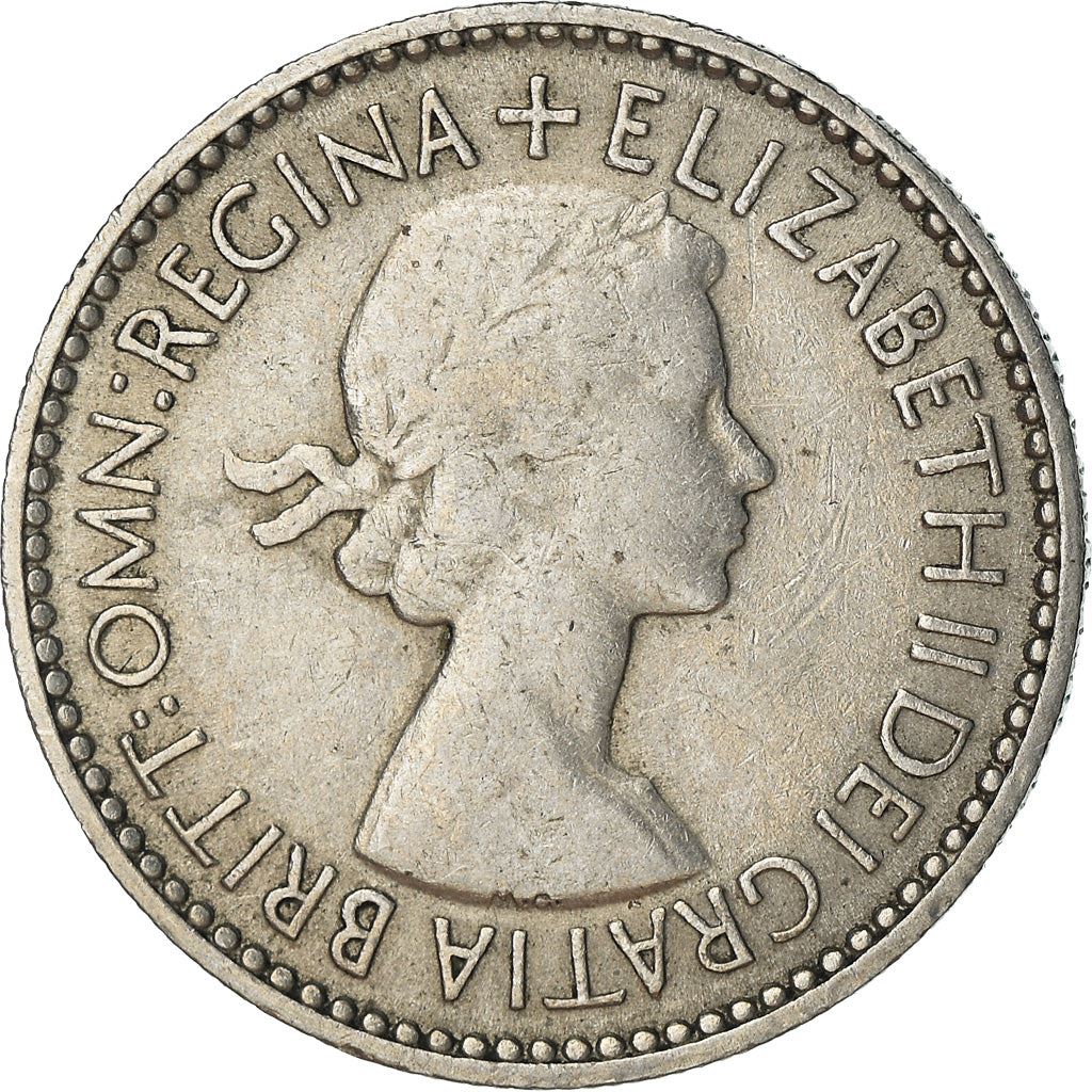 United Kingdom Coin 6 Pence | Elizabeth II 1st portrait | with 'BRITT:OMN' | 1953