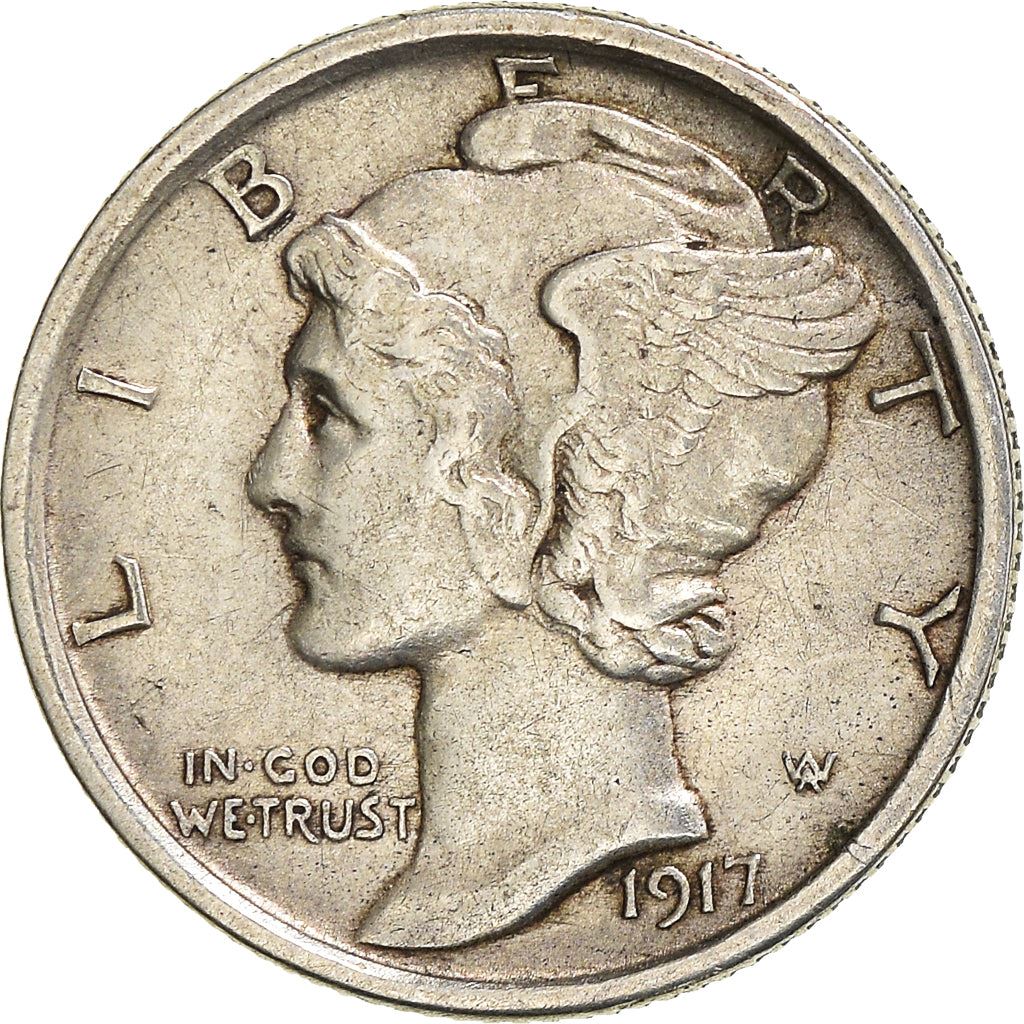 United States | 1 Dime Coin | Lady Liberty | Phrygian cap | KM140 | 1916 - 1945