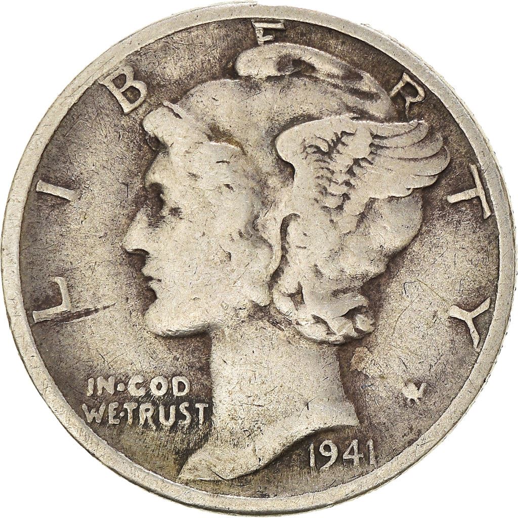 United States | 1 Dime Coin | Lady Liberty | Phrygian cap | KM140 | 1916 - 1945