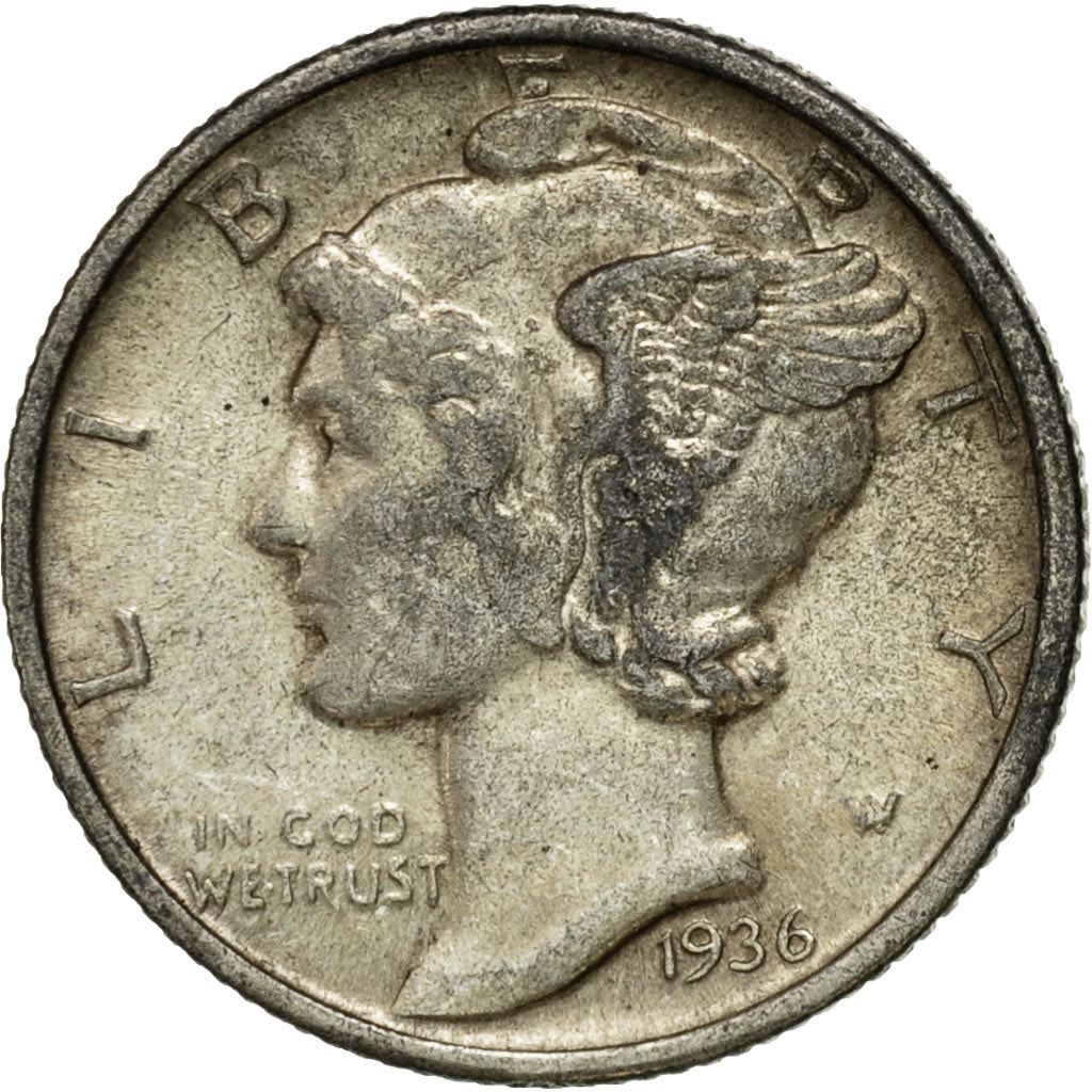 United States | 1 Dime Coin | Lady Liberty | Phrygian cap | KM140 | 1916 - 1945